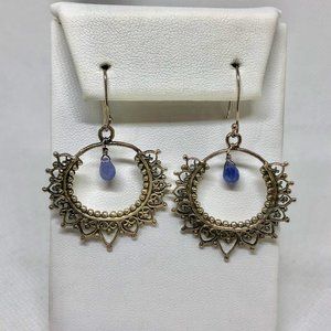 Satya hoops with purple quartz drop